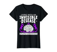 Vivre avec Une maladie Invisible de Sensibilisation à l'épilepsie T-Shirt Graphique avec Valeur