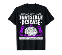 Vivre avec Une maladie Invisible de Sensibilisation à l'épilepsie T-Shirt Graphique avec Valeur