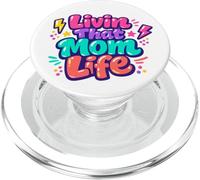 Vivre Cette Vie de Maman avec Un Dicton Amusant : Maman, fête des mères PopSockets PopGrip pour MagSafe