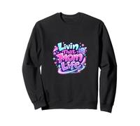 Vivre Cette Vie de Maman avec Un Dicton Amusant : Maman, fête des mères Sweatshirt