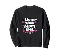 Vivre Cette Vie de Maman avec Un Dicton Amusant : Maman, fête des mères Sweatshirt