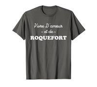 Vivre d'amour et de Roquefort T-Shirt, Homme, Asphalte, 4XL