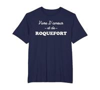 Vivre d'amour et de Roquefort T-Shirt, Homme Grandes Tailles, Bleu Marine, 4X Tall