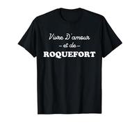 Vivre d'amour et de Roquefort T-Shirt, Homme, Noir, 5XL