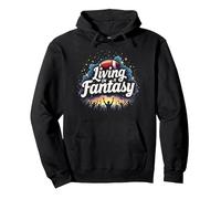 Vivre dans Le rêve d'un Fan de Fantasy Football Sweat à Capuche, Unisexe pour Adultes, Noir, M