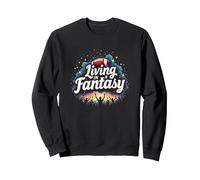 Vivre dans Le rêve d'un Fan de Fantasy Football Sweatshirt, Unisexe pour Adultes, Noir, XXL