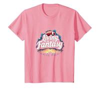 Vivre dans Le rêve d'un Fan de Fantasy Football T-Shirt, Enfant, Rose, 8 Ans