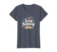 Vivre dans Le rêve d'un Fan de Fantasy Football T-Shirt, Femme, Bleu Chiné, XL