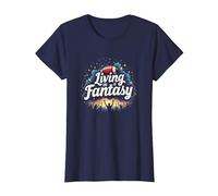 Vivre dans Le rêve d'un Fan de Fantasy Football T-Shirt, Femme, Bleu Marine, S
