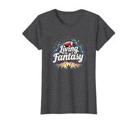 Vivre dans Le rêve d'un Fan de Fantasy Football T-Shirt, Femme, Chiné Foncé, XL