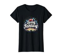 Vivre dans Le rêve d'un Fan de Fantasy Football T-Shirt, Femme, Noir, XL