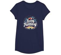 Vivre dans Le rêve d'un Fan de Fantasy Football T-Shirt, Fille, Bleu Marine, L