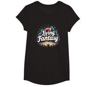 Vivre dans Le rêve d'un Fan de Fantasy Football T-Shirt, Fille, Noir, L