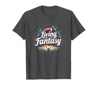 Vivre dans Le rêve d'un Fan de Fantasy Football T-Shirt, Homme, Chiné Foncé, XL