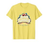Vivre dans Le rêve d'un Fan de Fantasy Football T-Shirt, Homme, Citron, L