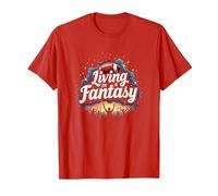 Vivre dans Le rêve d'un Fan de Fantasy Football T-Shirt, Homme, Rouge, L
