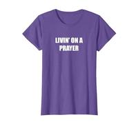 Vivre dans Une prière T-Shirt, Femme, Violet Chiné, M