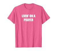 Vivre dans Une prière T-Shirt, Homme, Rose Chiné, L