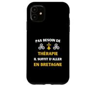 Vivre en Bretagne thérapie Humour Breton Coque pour iPhone 11