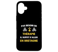 Vivre en Bretagne thérapie Humour Breton Coque pour iPhone 16 Plus