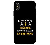 Vivre en Bretagne thérapie Humour Breton Coque pour iPhone X/XS