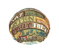 Vivre joyeusement rire amour donner des soins réutilisable imperméable lavable réglable adapté aux femmes toutes les longueurs de cheveux bonnet de douche