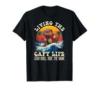 Vivre la Vie Capy Capybara Surf Retro Sunset T-Shirt