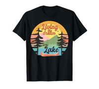 Vivre Le rêve au Coucher du Soleil sur Le lac Vintage Canoe Mountain T-Shirt Graphique avec Valeur