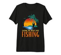 Vivre ma Meilleure Vie, Groovy Fishing T-Shirt Haut de Gamme