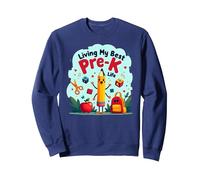 Vivre ma Meilleure Vie pré-Maternelle : L'Aventure Scolaire Joyeuse Commence Sweatshirt, Unisexe pour Adultes, Bleu Marine, M