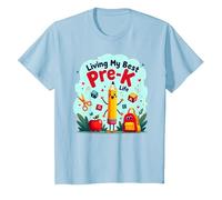 Vivre ma Meilleure Vie pré-Maternelle : L'Aventure Scolaire Joyeuse Commence T-Shirt, Enfant, Bleu Céleste, 4 Ans