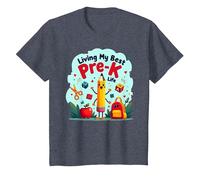Vivre ma Meilleure Vie pré-Maternelle : L'Aventure Scolaire Joyeuse Commence T-Shirt, Enfant, Bleu Chiné, 12 Ans