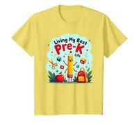 Vivre ma Meilleure Vie pré-Maternelle : L'Aventure Scolaire Joyeuse Commence T-Shirt, Enfant, Citron, 4 Ans