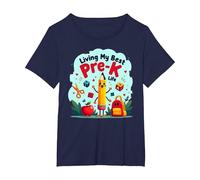 Vivre ma Meilleure Vie pré-Maternelle : L'Aventure Scolaire Joyeuse Commence T-Shirt, Femme Grandes Tailles, Bleu Marine, 2X
