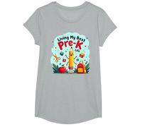 Vivre ma Meilleure Vie pré-Maternelle : L'Aventure Scolaire Joyeuse Commence T-Shirt, Fille, Gris Chiné, S