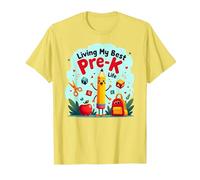 Vivre ma Meilleure Vie pré-Maternelle : L'Aventure Scolaire Joyeuse Commence T-Shirt, Homme, Citron, L