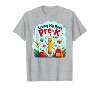 Vivre ma Meilleure Vie pré-Maternelle : L'Aventure Scolaire Joyeuse Commence T-Shirt, Homme, Gris Chiné, 4XL