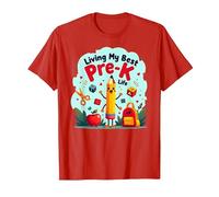 Vivre ma Meilleure Vie pré-Maternelle : L'Aventure Scolaire Joyeuse Commence T-Shirt, Homme, Rouge, M