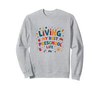 Vivre ma Meilleure Vie préscolaire Sweatshirt, Unisexe pour Adultes, Gris Chiné, M