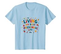 Vivre ma Meilleure Vie préscolaire T-Shirt, Enfant, Bleu Céleste, 4 Ans