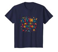 Vivre ma Meilleure Vie préscolaire T-Shirt, Enfant, Bleu Marine, 3 Ans