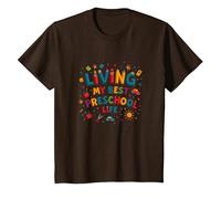 Vivre ma Meilleure Vie préscolaire T-Shirt, Enfant, Marron, 2 Ans