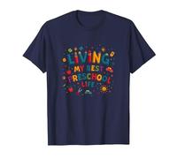 Vivre ma Meilleure Vie préscolaire T-Shirt, Homme, Bleu Marine, 5XL