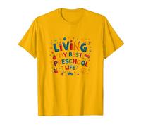 Vivre ma Meilleure Vie préscolaire T-Shirt, Homme, Doré Vif, L