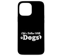 Vivre Mieux avec Les Chiens Amoureux des Chiots Coque pour iPhone 13 Pro Max