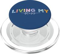 Vivre Mon Bonheur, Lettrage Pastel Brillant PopSockets PopGrip pour MagSafe