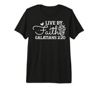 Vivre par la Foi Galates 2:20 Design Inspirant T-Shirt Haut de Gamme