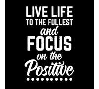 vivre pleinement sa vie et se concentrer sur le positif Stickers muraux en PVC 50.4x75.3cm Stickers pour vitres Blanc