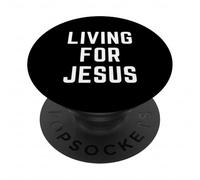 Vivre pour JÉSUS Verset biblique d'adoration de la Foi chrétienne PopSockets PopGrip Adhésif