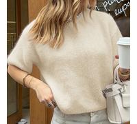 Vivre pour Mo Automne Vêtements Femmes Y2K Rentrée Scolaire Saison Rose Mignon Pull, Hauts Décontractés Sortie Femmes L,M,S,XLUnicoloreLaine peignée